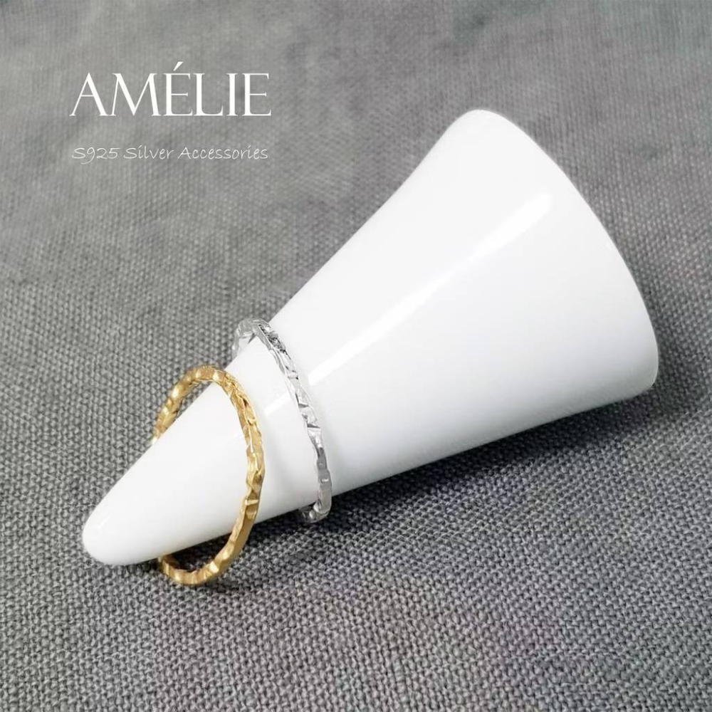 925銀├極簡捶打細戒┤ 細版線戒 百搭 純銀線戒 純銀 戒指 銀戒指 尾戒 食指戒 S925-細節圖4