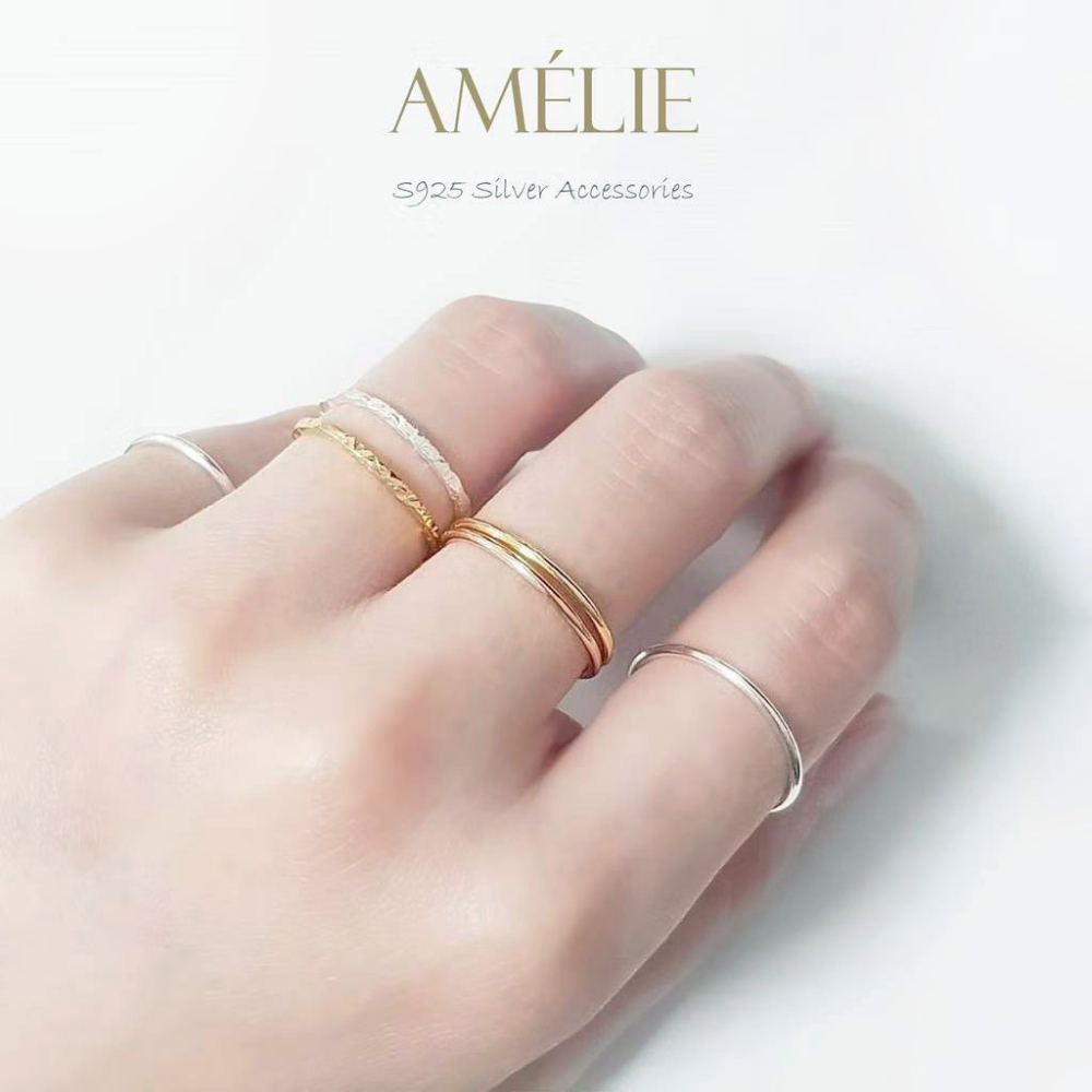 925銀├極簡捶打細戒┤ 細版線戒 百搭 純銀線戒 純銀 戒指 銀戒指 尾戒 食指戒 S925-細節圖6