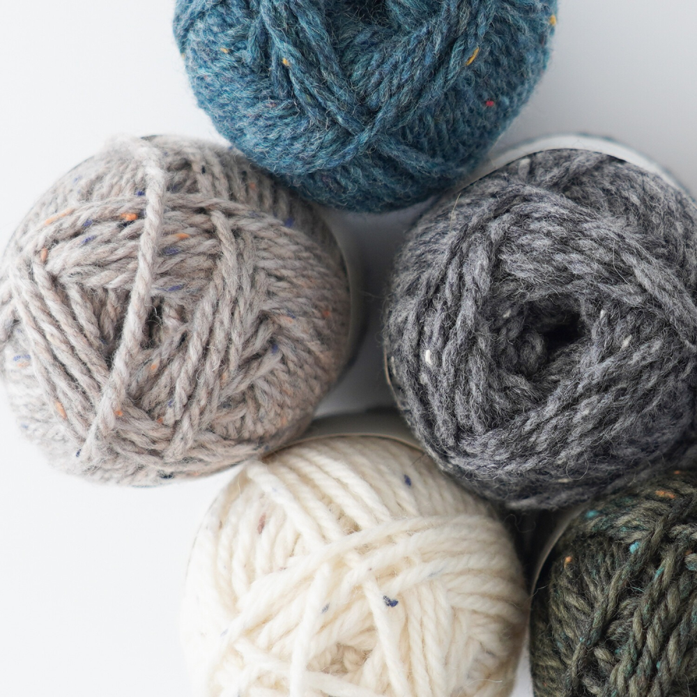 Knitworm Tweed 羊毛混紡 毛線 極太 粗花呢 花羊絨 毛呢 HARA WOOL 編織 鉤針 棒針-細節圖7