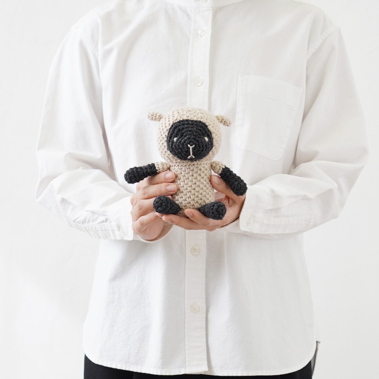 日本 HARA WOOL 黑面綿羊材料包 毛線鉤針 編織材料包 #8-12S Itohenlab. 手作 鉤針 DIY-細節圖7