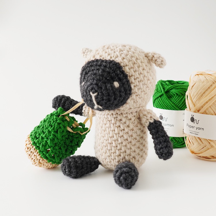 日本 HARA WOOL 黑面綿羊材料包 毛線鉤針 編織材料包 #8-12S Itohenlab. 手作 鉤針 DIY-細節圖8