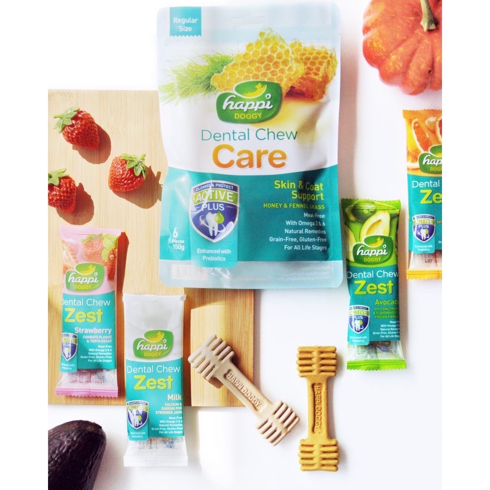 ￼💚💚8月限定 買3送1【Happi Doggy纖嚼】 無穀健齒棒150克袋裝，S號/M號/水果/複方系列健齒骨，潔牙骨-細節圖4
