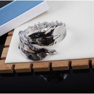 高級感葉片造型打結開口手鐲-細節圖6