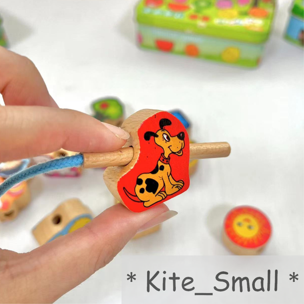 小風箏🪁｜現貨🔥大顆粒串珠組 木製玩具 鐵盒串珠-細節圖5