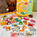 小風箏🪁 ｜現貨🔥三款一套益智早教幼兒大塊配對拼圖 動物交通蔬果款-規格圖6