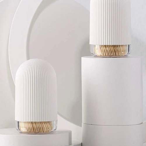 北歐ins風 白色簡約設計1入組塑膠牙籤筒 牙籤收納盒
