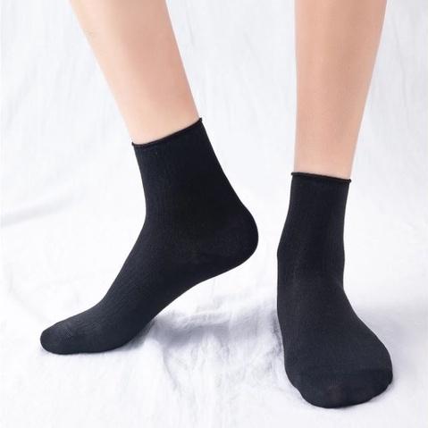 (超值6雙組)素色中筒襪 長襪 奶油色 咖啡色 黑色-細節圖5