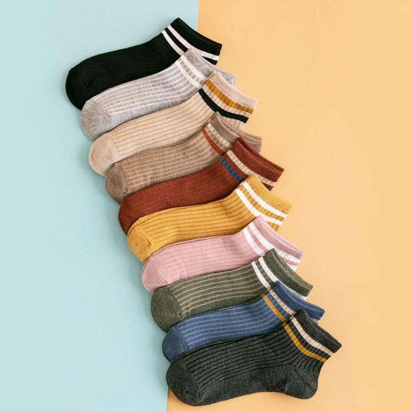 (超值10雙組)條紋船襪 基本款短襪 女襪 包色10雙組-細節圖2