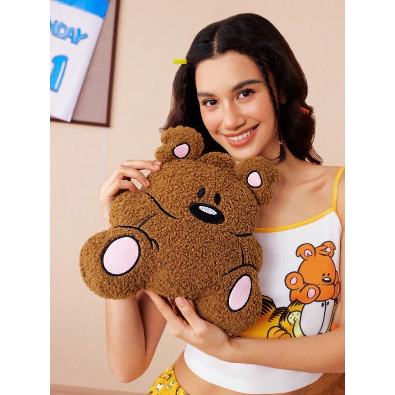 正版聯名 GARFIELD加菲貓 可愛卡通毛絨抱枕 靠墊-細節圖4