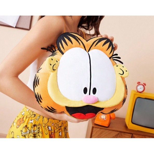正版聯名 GARFIELD加菲貓 可愛卡通毛絨抱枕 靠墊-細節圖2