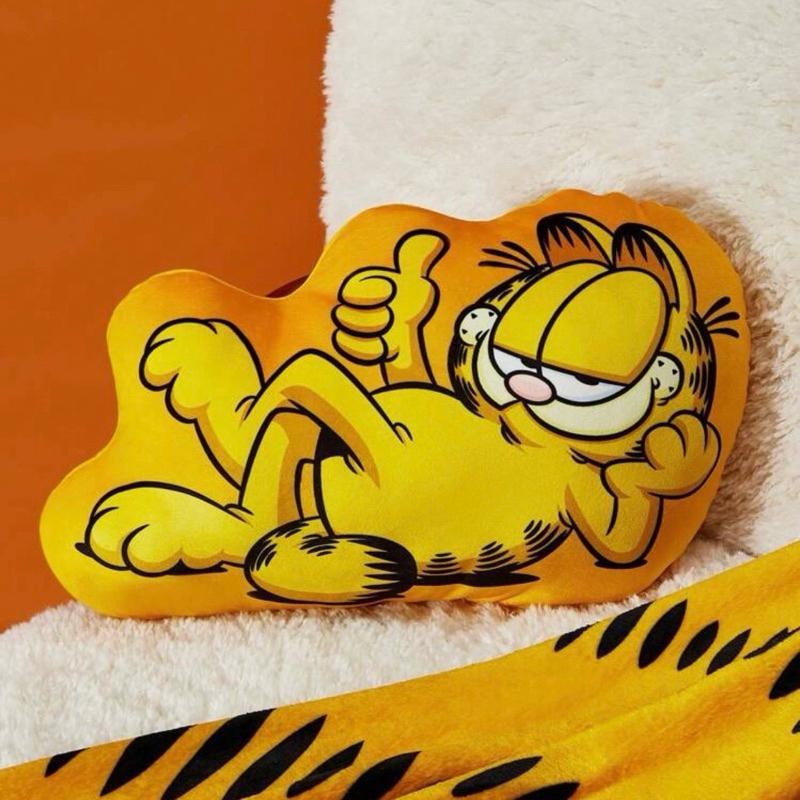 正版聯名 GARFIELD加菲貓 可愛卡通毛絨抱枕 靠墊-細節圖7