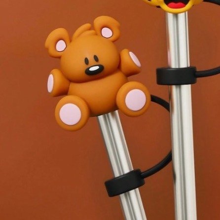 正版聯名 GARFIELD加菲貓 卡通圖案矽膠吸管套（不含吸管）-規格圖9