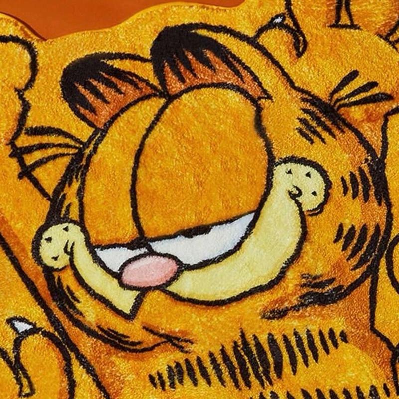 正版聯名 GARFIELD加菲貓 可愛卡通全身圖案毛絨地毯 地墊-細節圖4