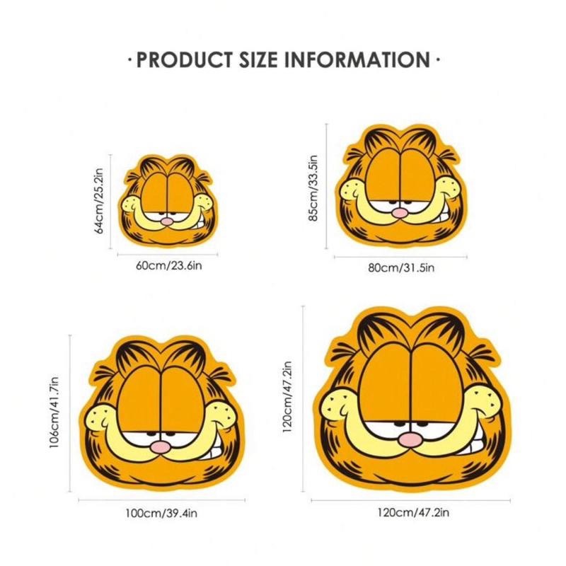 正版聯名 GARFIELD加菲貓 可愛卡通全身圖案毛絨地毯 地墊-細節圖9