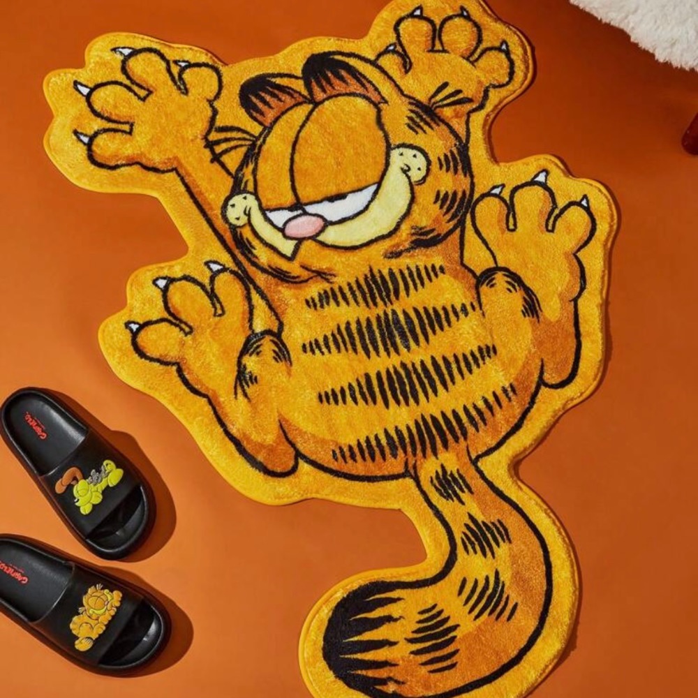 正版聯名 GARFIELD加菲貓 可愛卡通全身圖案毛絨地毯 地墊-規格圖9