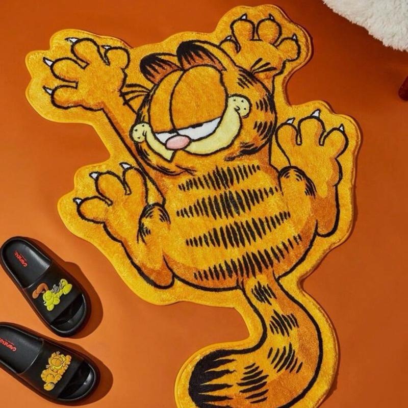 正版聯名 GARFIELD加菲貓 可愛卡通毛絨地毯 地墊-細節圖2