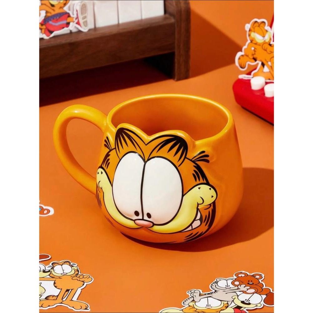 正版聯名 GARFIELD加菲貓 卡通圖案馬克杯 陶瓷杯 水杯 杯子-細節圖7