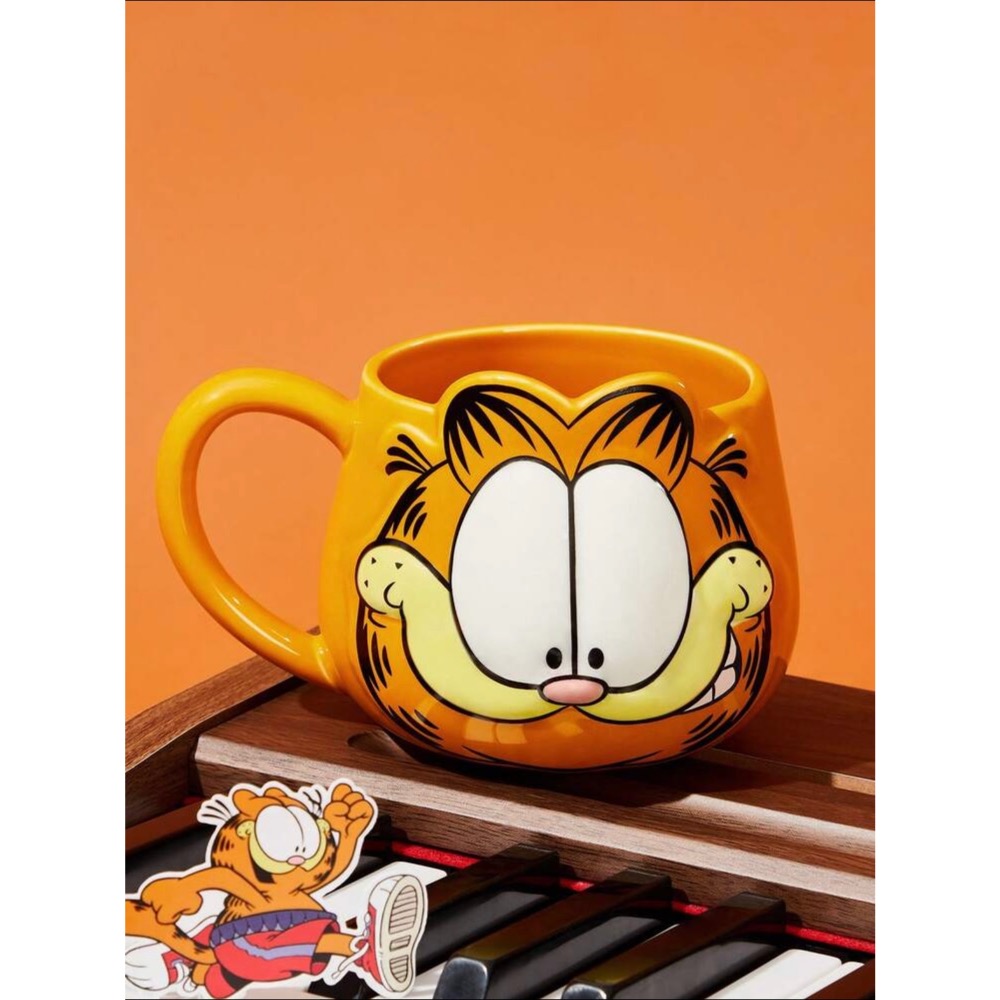 正版聯名 GARFIELD加菲貓 卡通圖案馬克杯 陶瓷杯 水杯 杯子-細節圖8
