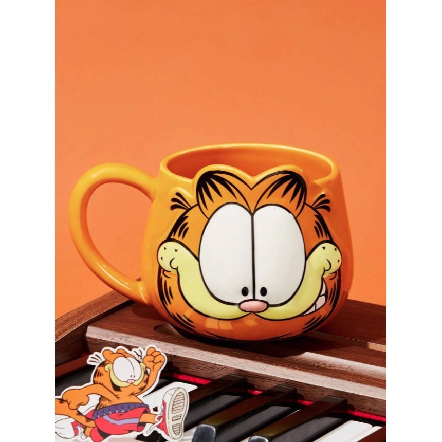 正版聯名 GARFIELD加菲貓 卡通圖案馬克杯 陶瓷杯 水杯 杯子-規格圖9
