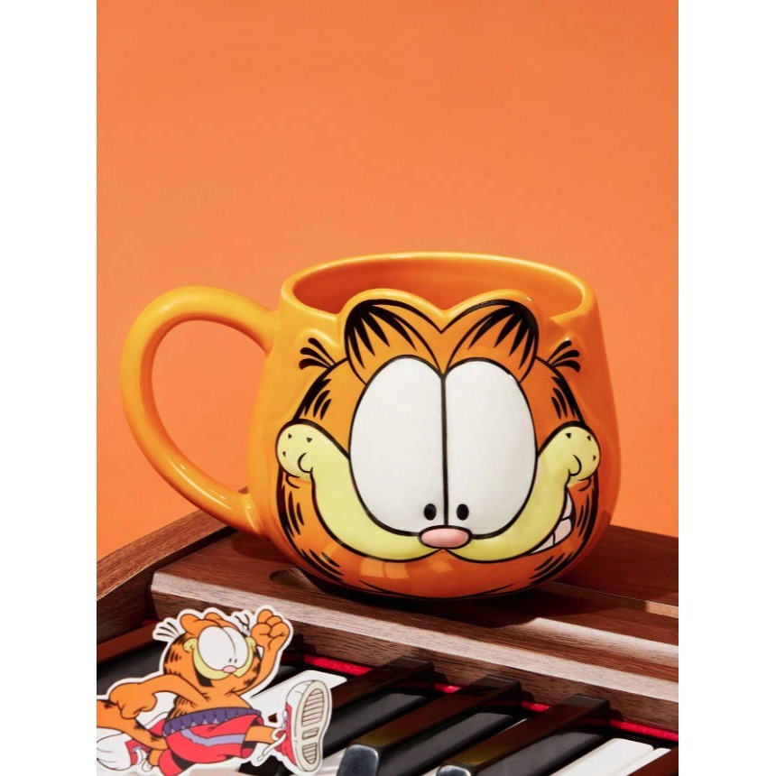 正版聯名 GARFIELD加菲貓 卡通圖案馬克杯 陶瓷杯 水杯 杯子-規格圖9