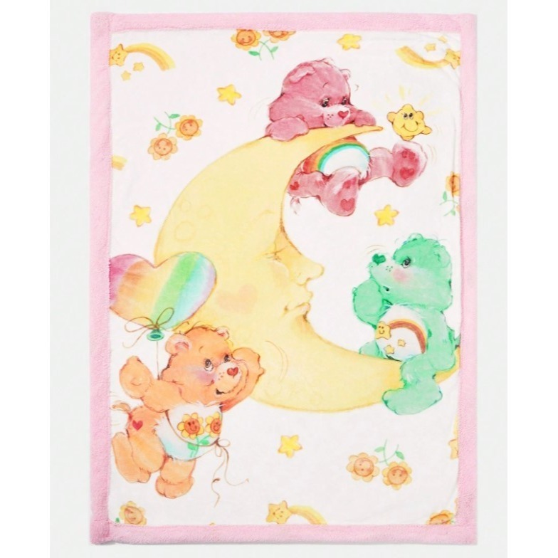 正版聯名 彩虹熊Care Bears 心形印花珊瑚絨毯 法蘭絨毯 毯子-細節圖6