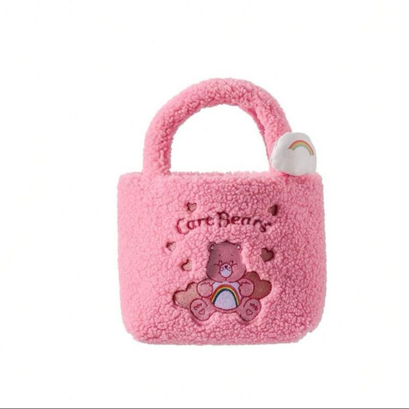 【MINISO】名創優品 正版彩虹熊Care Bears Powder Park系列：時尚刺繡手提袋/包包（粉色/藍色）-細節圖2