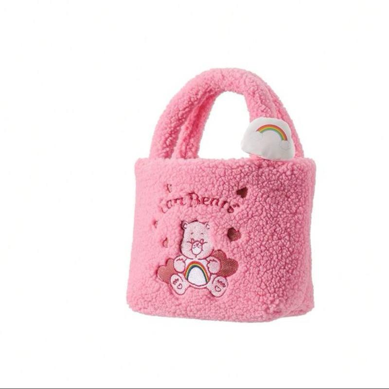 【MINISO】名創優品 正版彩虹熊Care Bears Powder Park系列：時尚刺繡手提袋/包包（粉色/藍色）-細節圖5