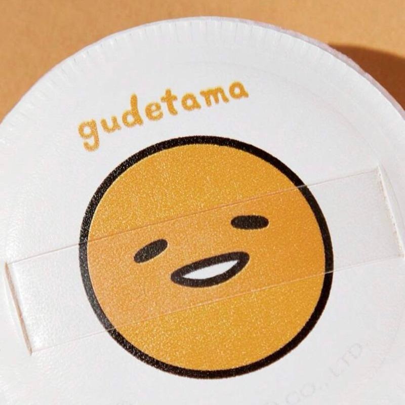 正版聯名 蛋黃哥 Gudetama 黃色2入組化妝用海綿與粉撲組-細節圖6