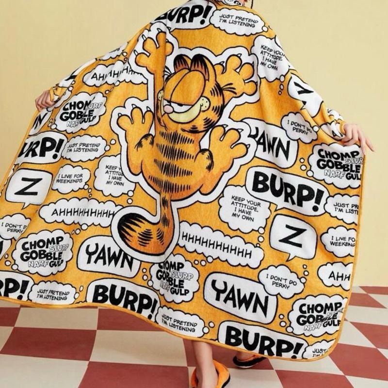 正版聯名 GARFIELD加菲貓 可愛卡通毛毯 毛絨被子-細節圖4