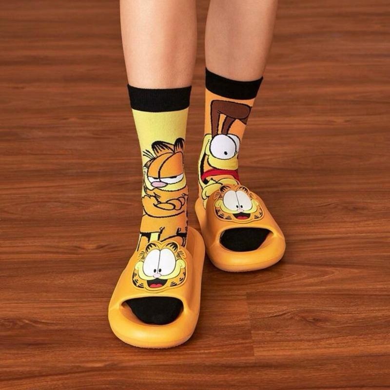 正版聯名 GARFIELD加菲貓 卡通圖案家居拖鞋 室內拖鞋-細節圖7