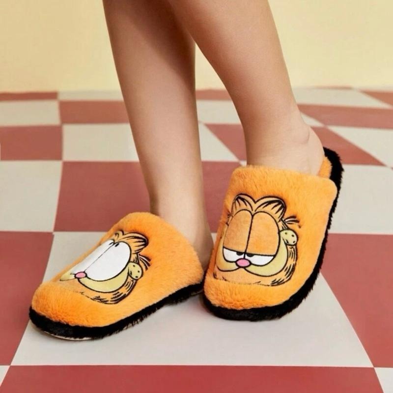 正版聯名 GARFIELD加菲貓 毛絨家居拖鞋 室內拖鞋-細節圖4