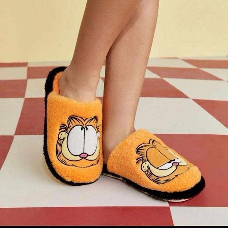 正版聯名 GARFIELD加菲貓 毛絨家居拖鞋 室內拖鞋-細節圖5