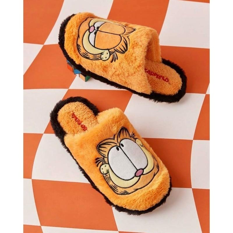 正版聯名 GARFIELD加菲貓 毛絨家居拖鞋 室內拖鞋-細節圖6