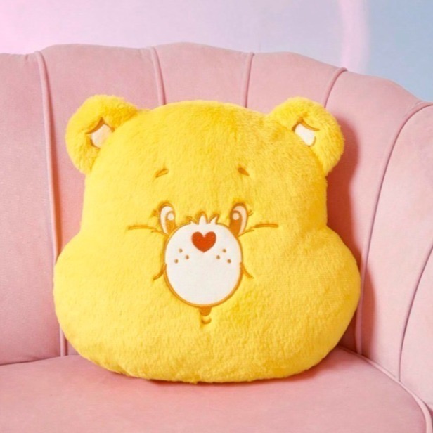 正版聯名 彩虹熊Care Bears 心形泰迪熊枕頭-細節圖5