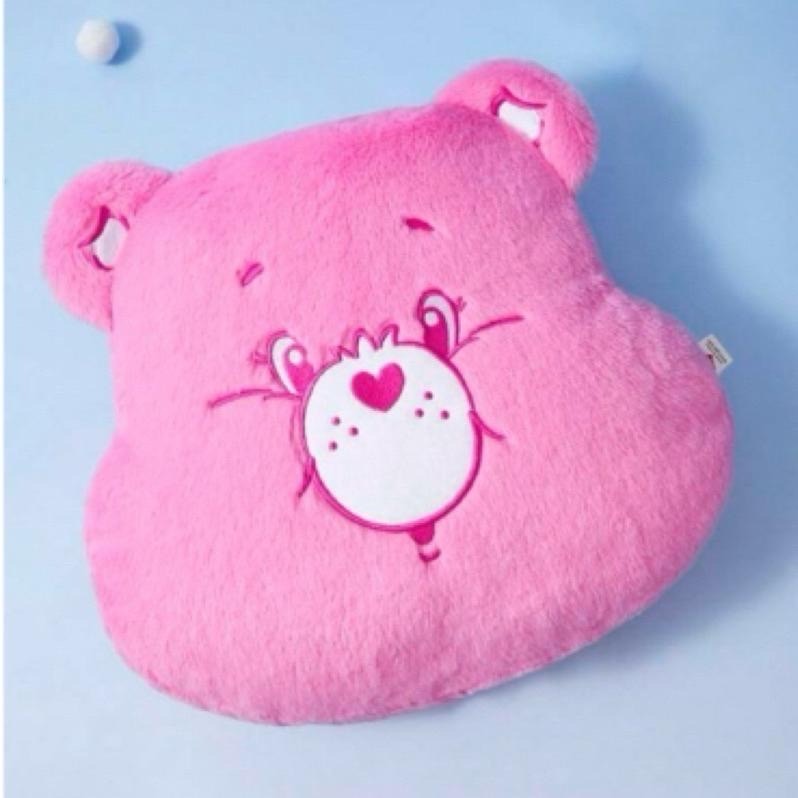 正版聯名 彩虹熊Care Bears 心形泰迪熊枕頭-細節圖7