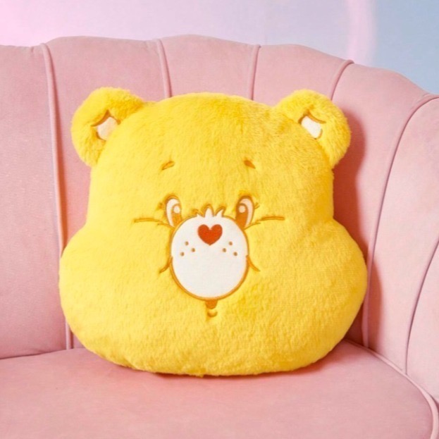 正版聯名 彩虹熊Care Bears 心形泰迪熊枕頭-規格圖10