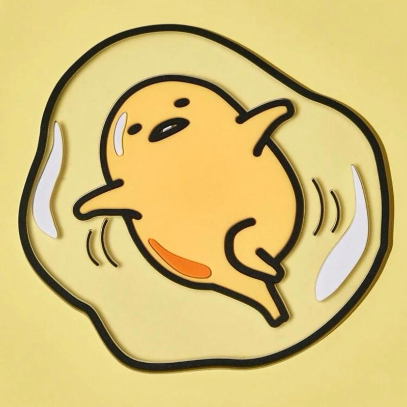 正版聯名 蛋黃哥Gudetama 可愛趣味杯墊 餐墊1入-細節圖4