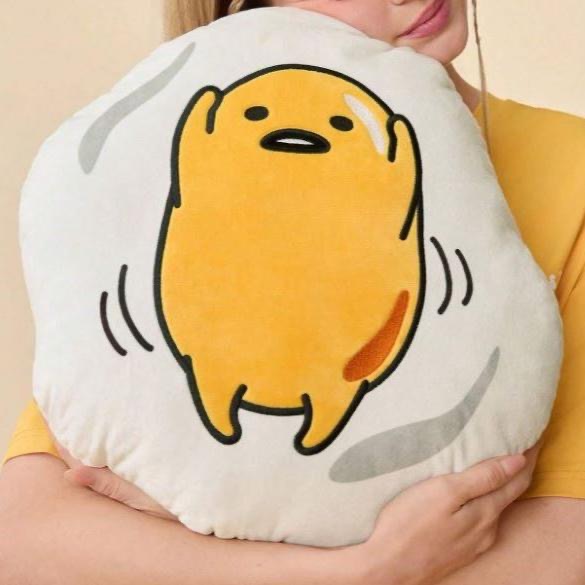 正版聯名 蛋黃哥 Gudetama 黃色可愛簡約風日常造型枕頭 抱枕 靠墊-細節圖2