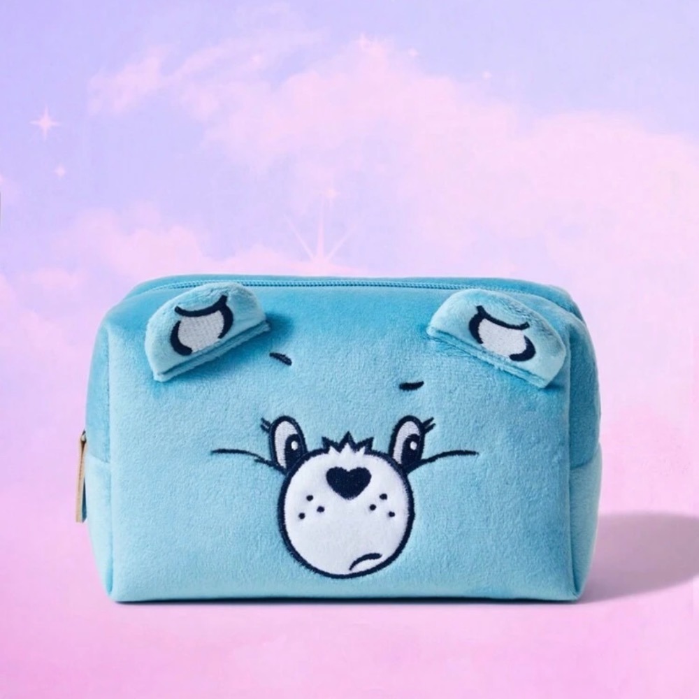 正版聯名 彩虹熊Care Bears 絨毛熊造型化妝包 收納包 化妝包-規格圖9