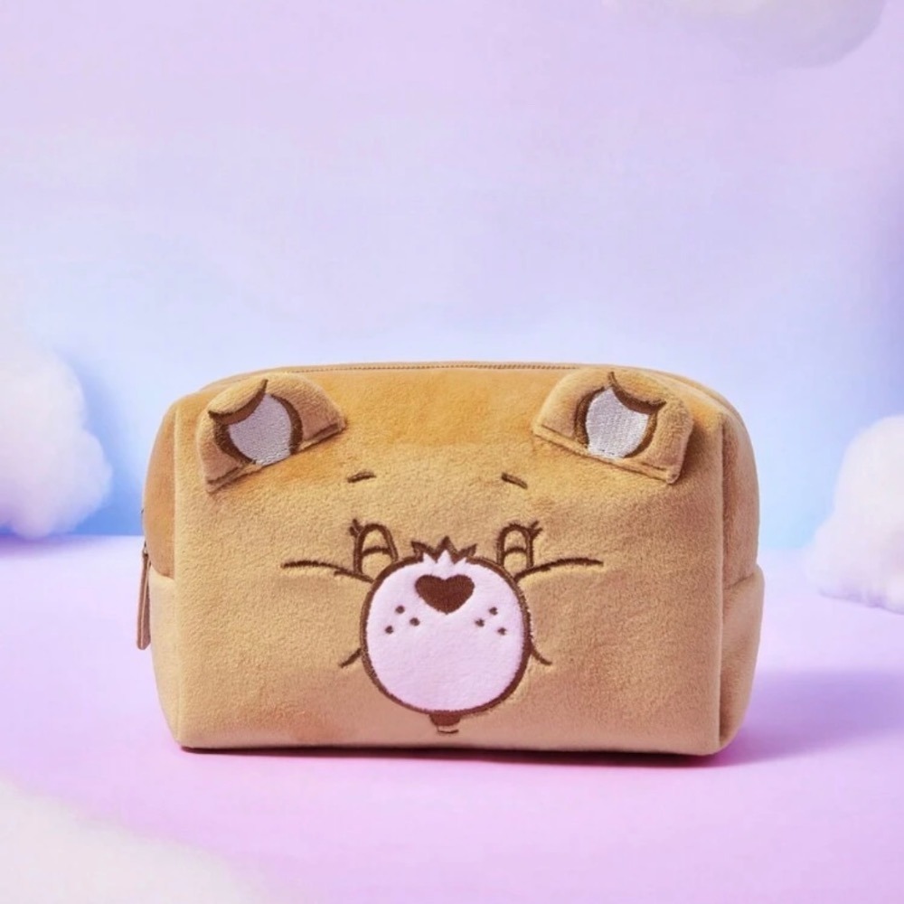 正版聯名 彩虹熊Care Bears 絨毛熊造型化妝包 收納包 化妝包-規格圖9