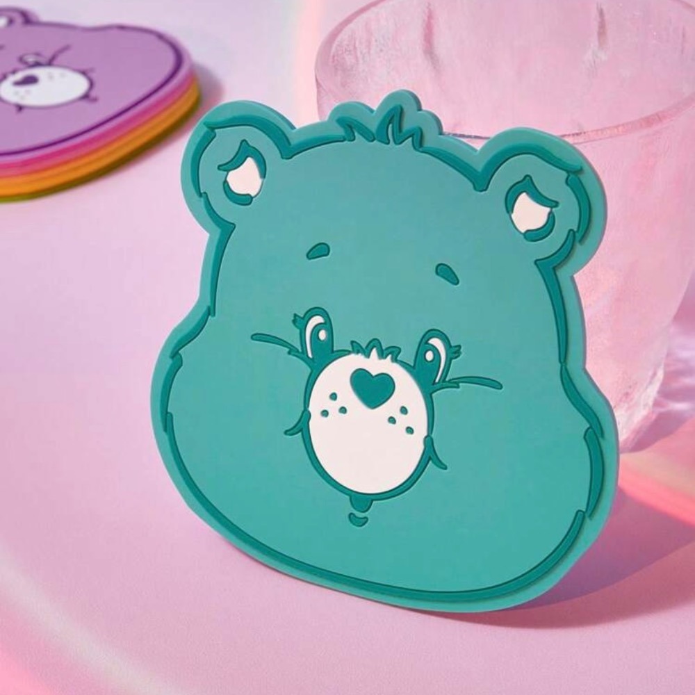 正版聯名 彩虹熊Care Bears 可愛心形熊形杯墊（多色）1入-規格圖11