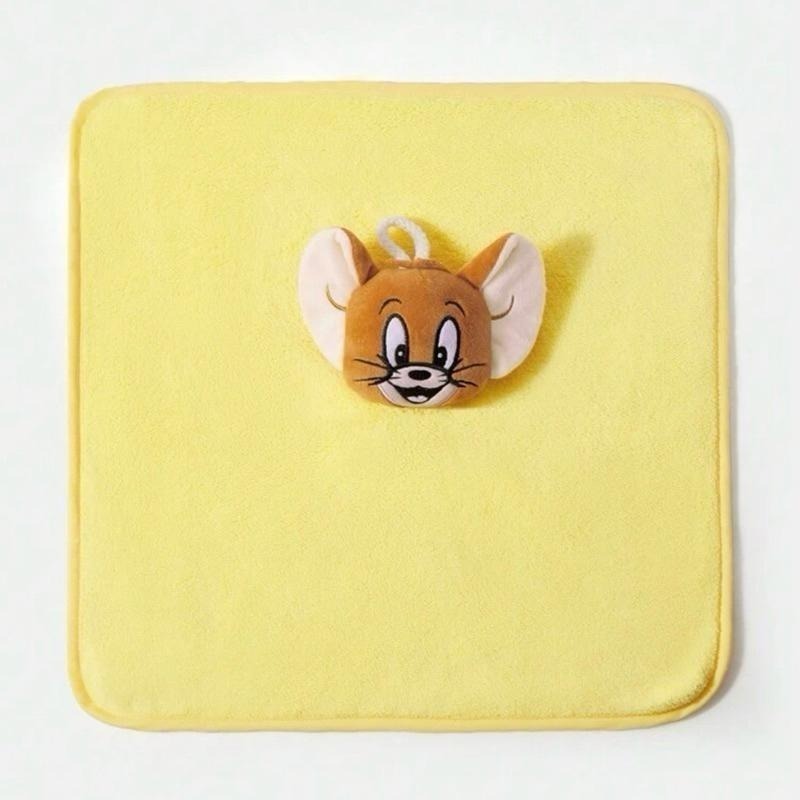 正版聯名 TOM & JERRY湯姆貓和傑利鼠2 件組3D 卡通掛式擦手巾 毛巾-細節圖8