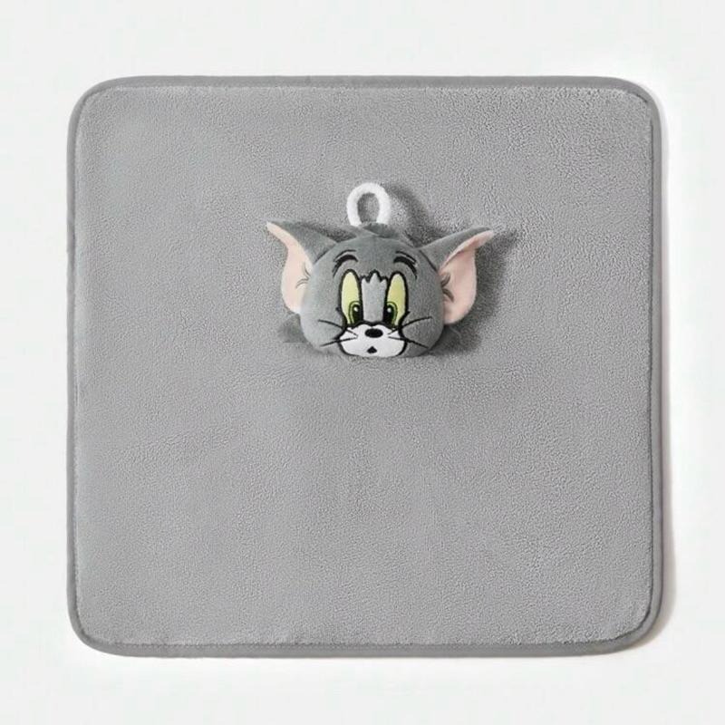 正版聯名 TOM & JERRY湯姆貓和傑利鼠2 件組3D 卡通掛式擦手巾 毛巾-細節圖9