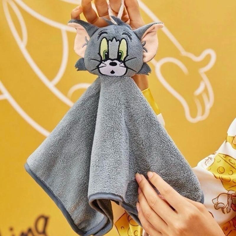 正版聯名 TOM & JERRY湯姆貓和傑利鼠2 件組3D 卡通掛式擦手巾 毛巾-細節圖3