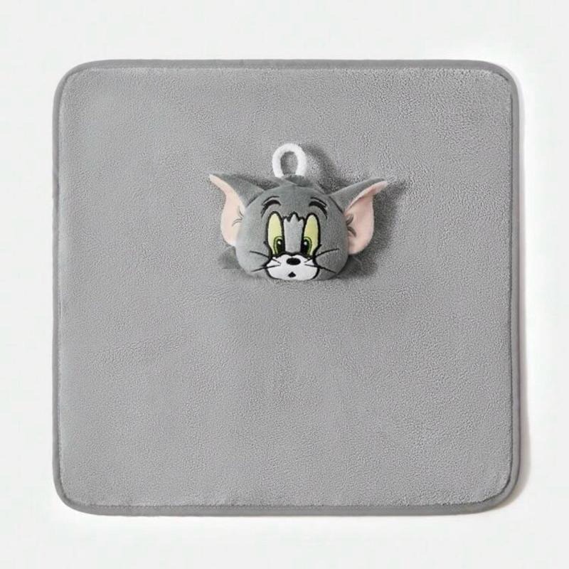 正版聯名 TOM & JERRY湯姆貓和傑利鼠2 件組3D 卡通掛式擦手巾 毛巾-細節圖9