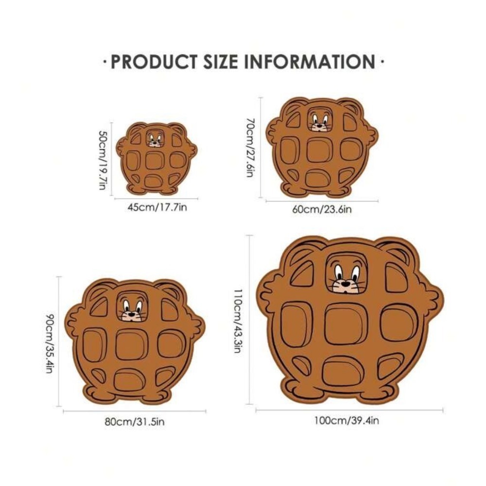 正版聯名 TOM&JERRY湯姆貓和傑利鼠 85週年 可愛老鼠棕色地毯地墊地毯-細節圖6