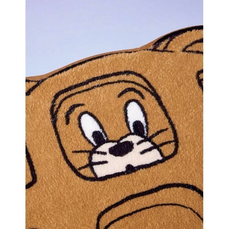正版聯名 TOM&JERRY湯姆貓和傑利鼠 85週年 可愛老鼠棕色地毯地墊地毯-細節圖3