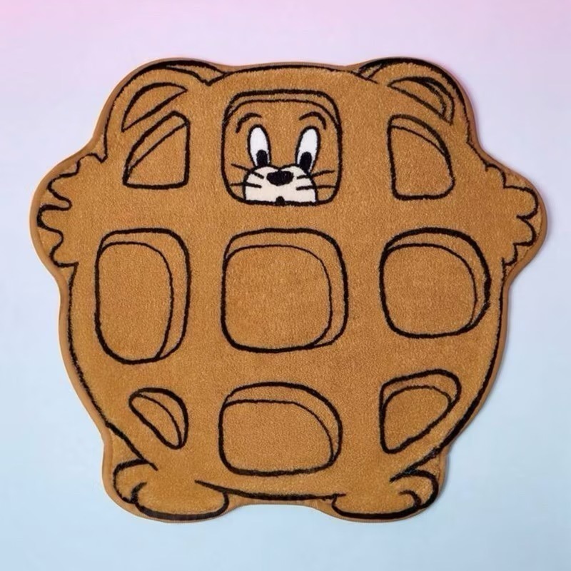 正版聯名 TOM&JERRY湯姆貓和傑利鼠 85週年 可愛老鼠棕色地毯地墊地毯-細節圖2