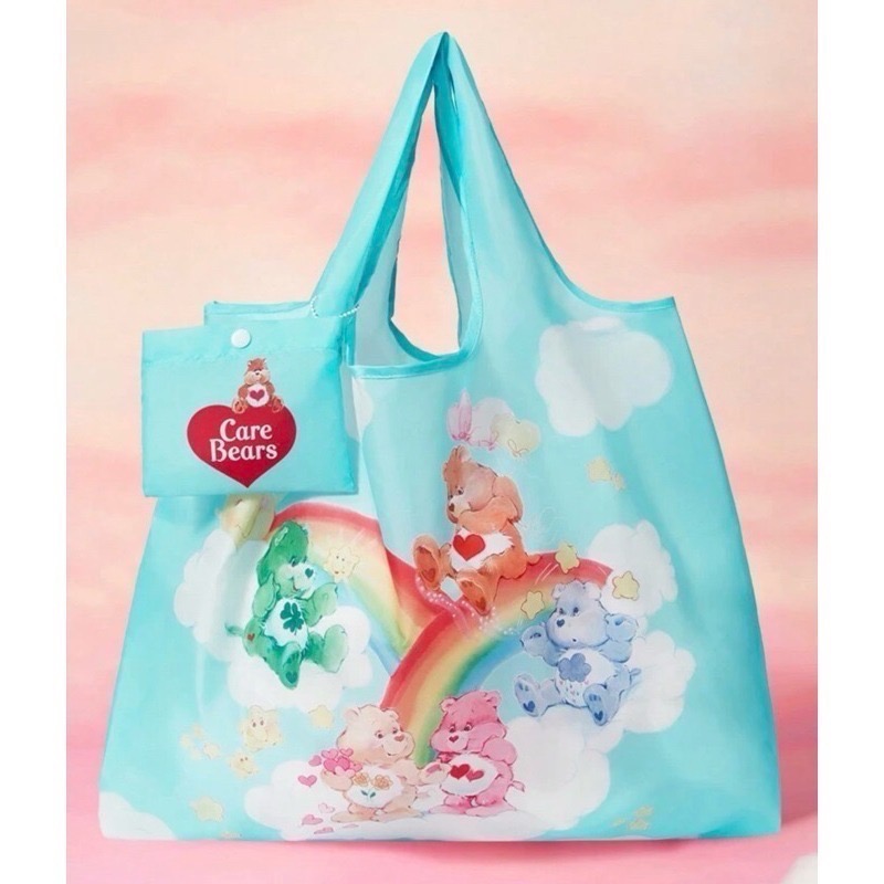 正版聯名 彩虹熊Care Bears 卡通圖案可折疊購物袋 可重複使用手提袋-規格圖11