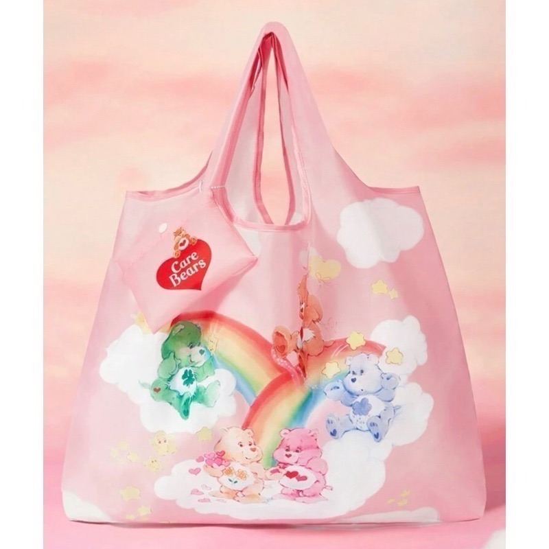 正版聯名 彩虹熊Care Bears 卡通圖案可折疊購物袋 可重複使用手提袋-規格圖11